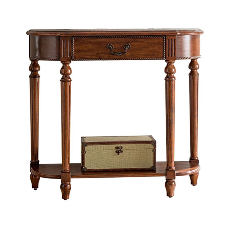 Tavolo di divano console mezzaluna moderna di metà secolo Tavolo di accento per console in legno per Hall