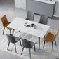 Table de salle à manger industrielle en pierre, Table de dinette en métal pour la maison