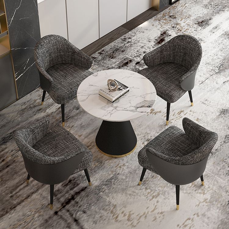 Simplicity Style Sintered Stone Dining Table Single Pedestal Base Round Table for Home Clearhalo ' dining_table' 'Dining Tables & Seating' 'Dining Tables' 'furn' 'furn_dining_table' 'Furniture' 'furniture_dining_table' 'Kitchen & Dining Furniture' 'kitchen&dining_furn' 'kitchen' 'kitchen_dining_table' 1200x1200_87e6c859-c87e-4806-83d5-be38fb1f1c73