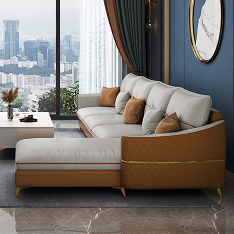 ARME SLOPED Sectional Sectional Modern 5 places en cuir en cuir