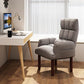 Fabric Convertible Chair Modern Biscuit Back Chair for Bedroom