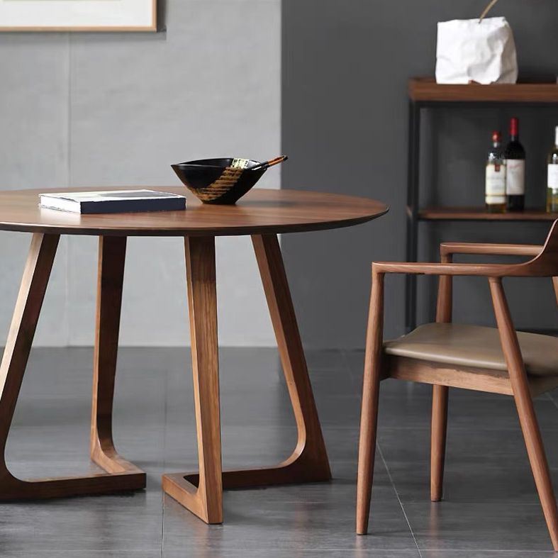 1/2/3/5/7 pc's moderne ronde vorm massief hout dinette tafel met stoel