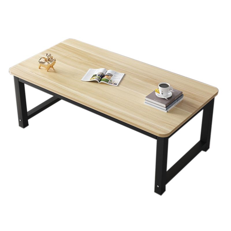 Rectangle Wooden Top Coffee Table with Metal Four legs Modern Style Clearhalo 'Coffee & Accent Tables' 'Coffee Tables' 'coffee_tables' 'furn' 'furn_coffee_tables' 'Furniture' 'Living Room Furniture' 1200x1200_87e8d476-8157-4548-b1d0-76fd370e8793
