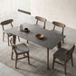 Rectangle Modern DiningTable Sintered Stone Top Ash Base Table with 4 Legs