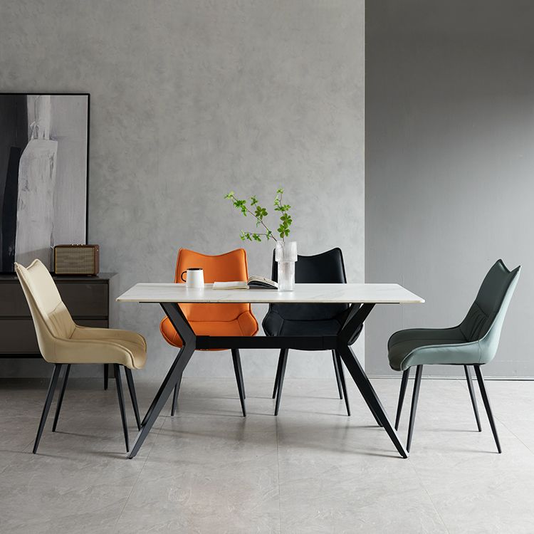 Contemporary Style Dining Chair Kitchen Armless Side Chairs with Metal Legs Clearhalo ' kitchen&dining_furn' 'Dining Chairs' 'Dining Tables & Seating' 'dining_chair' 'furn' 'furn_dining_chair' 'Furniture' 'furniture_dining_chair' 'Kitchen & Dining Furniture' 'kitchen' 1200x1200_87e97a8b-a522-410b-a432-7ea154d680d1