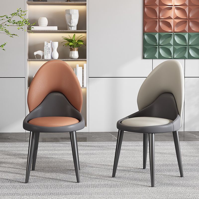 Modern Style Side Chair Indoor Solid Back Metal Upholstered Dining Room Chair (Set of 2) Clearhalo ' kitchen&dining_furn' 'Dining Chairs' 'Dining Tables & Seating' 'dining_chair' 'furn' 'furn_dining_chair' 'Furniture' 'furniture_dining_chair' 'Kitchen & Dining Furniture' 'kitchen' 1200x1200_87e9f94b-09d1-4780-9f97-c8a79bb95d89
