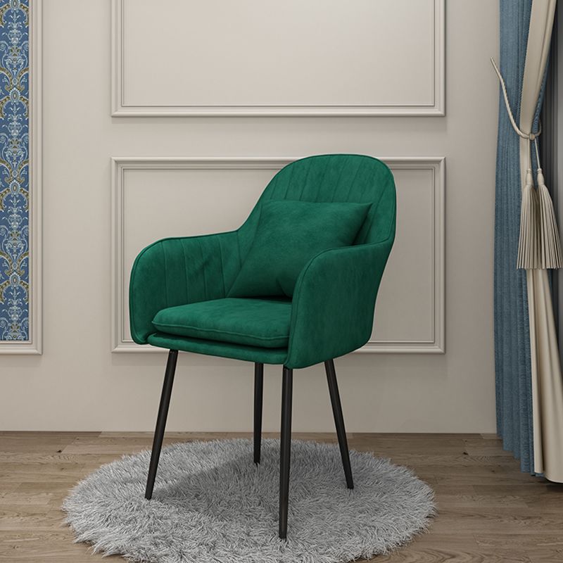 Scandinavian Dining Arm Chair Solid Back Chair with Metal Legs for Home Use Clearhalo ' kitchen&dining_furn' 'Dining Chairs' 'Dining Tables & Seating' 'dining_chair' 'furn' 'furn_dining_chair' 'Furniture' 'furniture_dining_chair' 'Kitchen & Dining Furniture' 'kitchen' 1200x1200_87ea44c9-5d79-468d-9b0e-0e7b71669b01