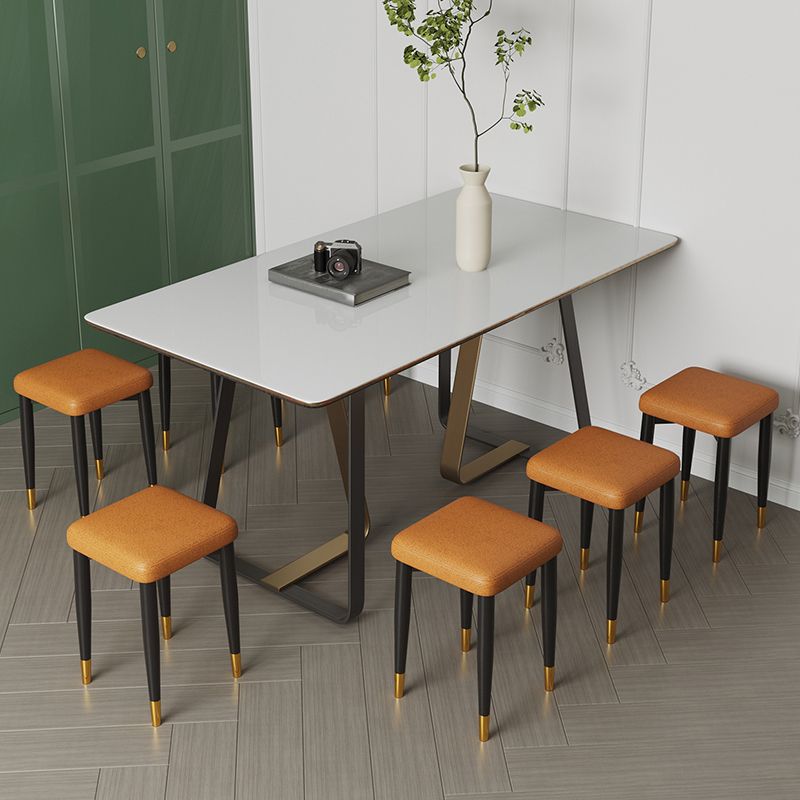 Contemporary Tear Resistant Ottaman Square Orange Velvet Standard Clearhalo 'furn' 'furn_ottomans_poufs' 'Furniture' 'Living Room Furniture' 'Ottomans & Poufs' 'ottomans_poufs' 1200x1200_87ea939e-7dd6-4267-bcd1-d7d45799cbfc