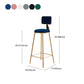 Glam Round Counter Bar Stool Upholstered Backrest Bar Stool with Footrest Clearhalo 'Bar Furniture' 'Bar Stools' 'bar_stools' 'furn' 'furn_bar_stools' 'furniture_bar_stools' 'Kitchen & Dining Furniture' 'kitchen&dining_furn' 'kitchen' 'kitchen_furn' Furniture' 1200x1200_87eb3506-9957-4933-99a8-9d5edac1eb7f