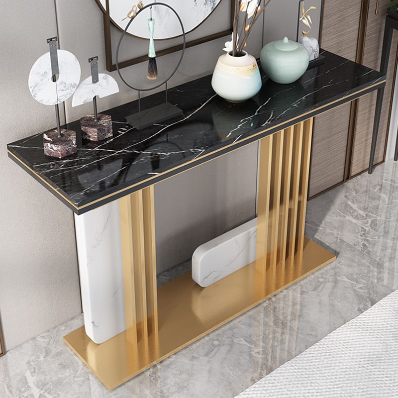 Console rettangolo in marmo glam Tabella 1-scaffale 31,5 "tavolo di accento alto
