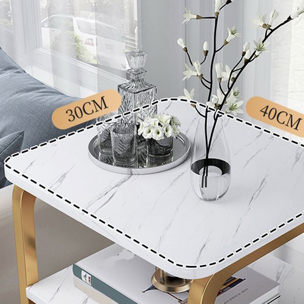 Table de nuit moderne avec table de nuit en métal de 12 "de largeur avec panier