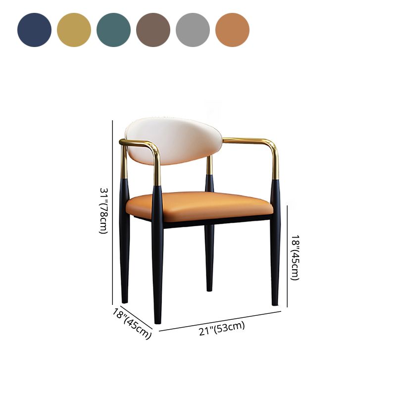 Industrial Design Open Back Dining Side Chair Leather Dining Chairs for Home Clearhalo ' kitchen&dining_furn' 'Dining Chairs' 'Dining Tables & Seating' 'dining_chair' 'furn' 'furn_dining_chair' 'Furniture' 'furniture_dining_chair' 'Kitchen & Dining Furniture' 'kitchen' 1200x1200_87f07243-6464-45bd-9b53-34e91ff82b8f