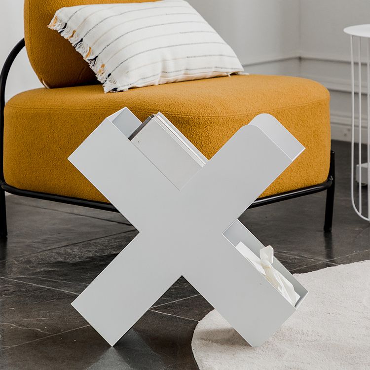 Mid-Century X-base End Table Metal Geometric Side End Snack Table