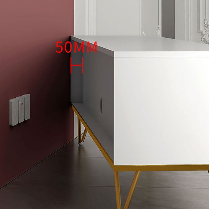 Holz-TV-Ständer im Glam-Stil, geschlossene Aufbewahrungs-TV-Konsole mit 4 Schubladen