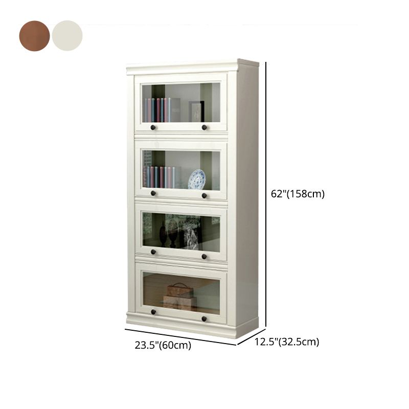 12.80"W Bookcase Contemporary Style Solid Wood Bookshelf for Home Office with Doors Clearhalo 'Bookcases' 'furn' 'furn_bookcases' 'Furniture' 'furniture_bookcases' 'Office Furniture' 1200x1200_87f278fd-a966-4e78-8ff6-998a4d35cff8