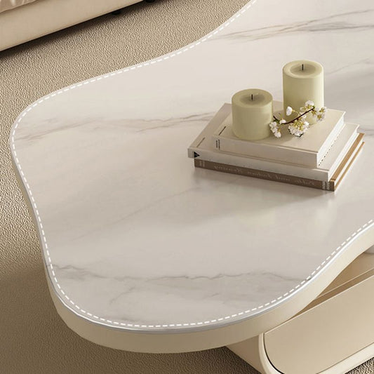 Tavolino moderno da caffè a forma di caffè singolo con cassetti di stoccaggio