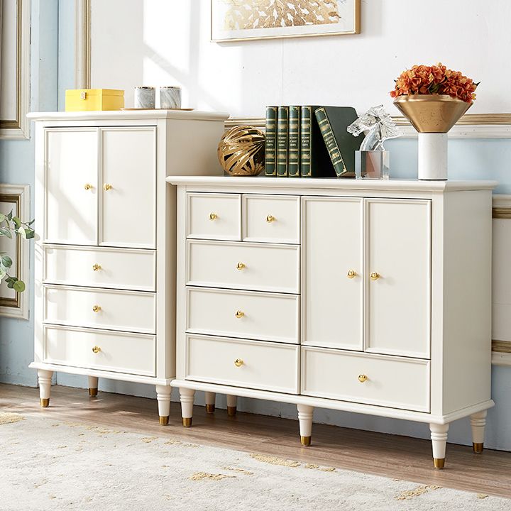 Modern Engineered Wood Buffet Sideboard 2-Door Dining Room Buffet Server in White Clearhalo 'buffet_sideboard' 'Buffets & Sideboards' 'furn' 'furn_buffet_sideboard' 'Furniture' 'Kitchen & Dining Furniture' 1200x1200_87f406c7-6086-4f2e-a312-926c008de034