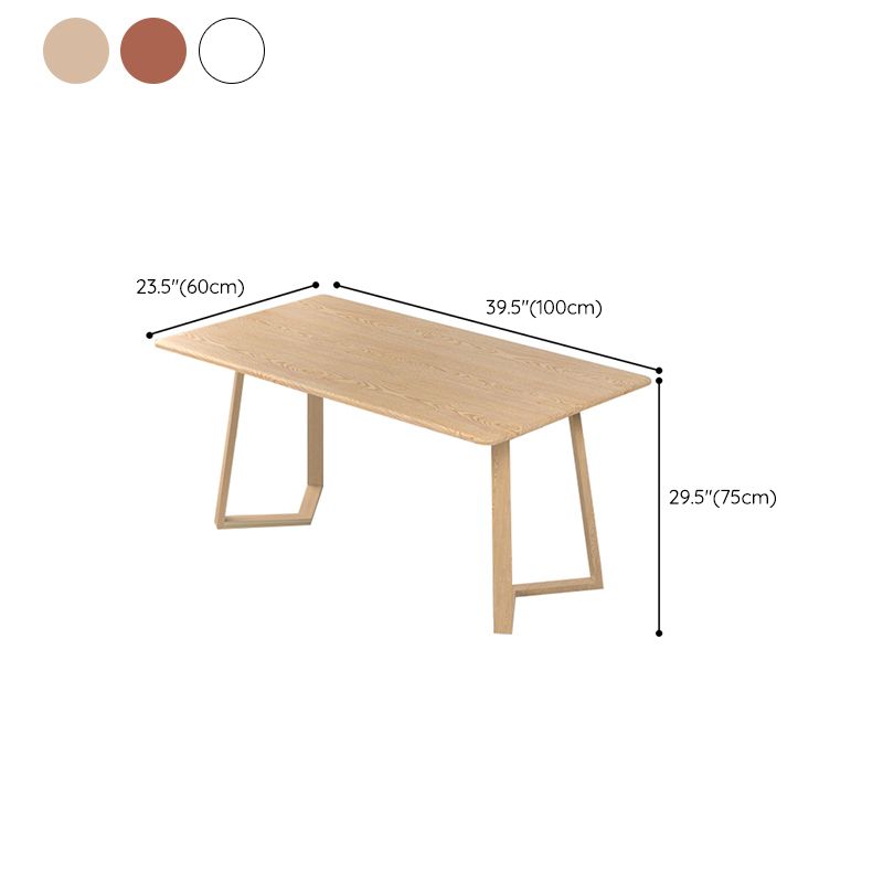 Contemporary Rectangular White and Walnut Wooden Dining Table with Double Pedestal Clearhalo 'Dining Tables & Seating' 'Dining Tables' 'dining_table' 'furn' 'furn_dining_table' 'Furniture' 'Kitchen & Dining Furniture' 1200x1200_87f42553-1da3-4e2a-b27c-ad9b14f712e2