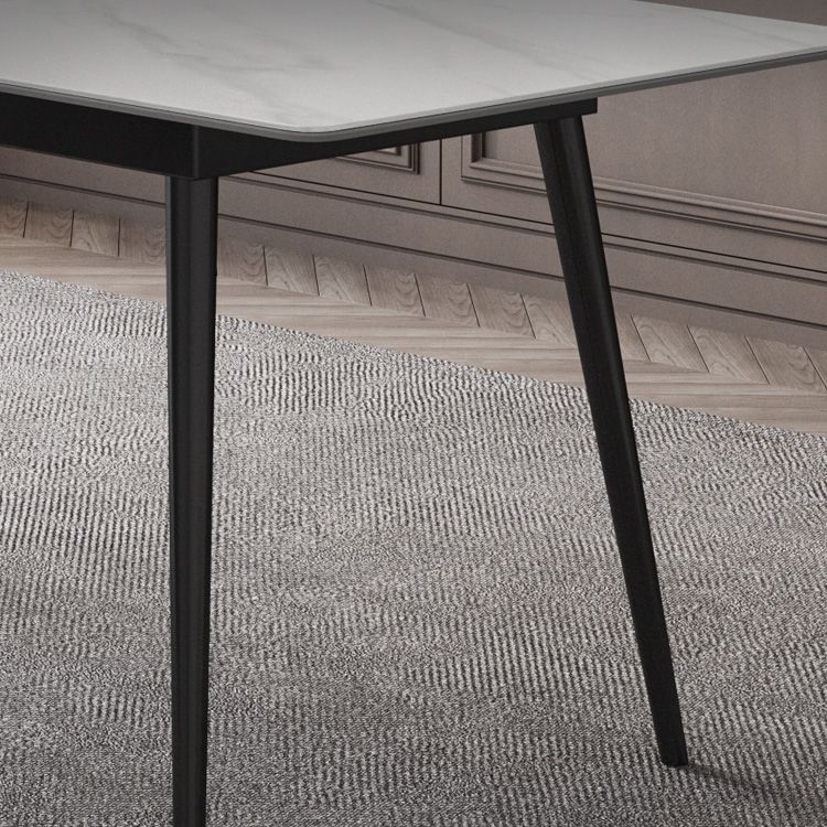 Rectangle Extendable Dining Table Modern Stone Top Dining Table Clearhalo 'Dining Tables & Seating' 'Dining Tables' 'dining_table' 'furn' 'furn_dining_table' 'Furniture' 'Kitchen & Dining Furniture' 1200x1200_87f554e6-c1e7-4f10-8733-ca253bc76d94