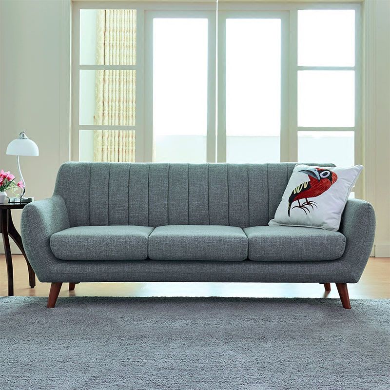 Contemporary Tuxedo Arm Sofa Slipcovered Settee for Living Room