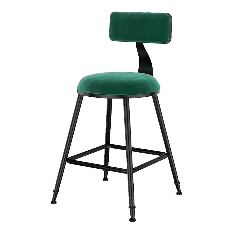 Nordic Style Velvet Barstool Indoor Black Iron 4 Legs Bar Stool for Coffee Shop Clearhalo 'Bar Furniture' 'Bar Stools' 'bar_stools' 'furn' 'furn_bar_stools' 'Furniture' 'furniture_bar_stools' 'Kitchen & Dining Furniture' 1200x1200_87f628ae-37b3-4a83-8c83-ed74bdb5b15d