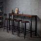 Industrial Rectangular Bar Pub Table Set 1/5 Pcs Solid Wood Top Bar Table with Iron Stools
