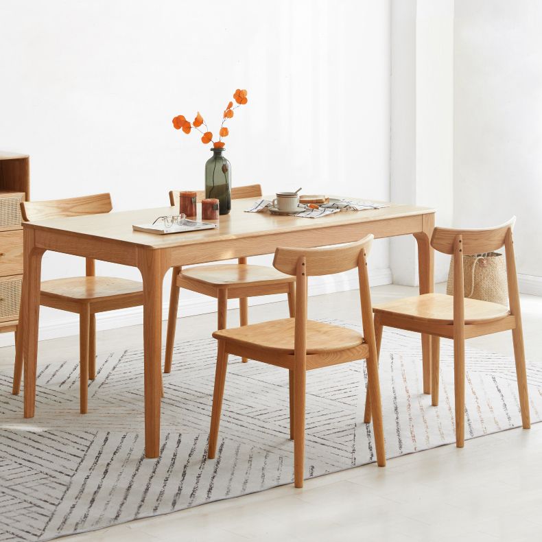 Traditional Style Dining Table with Fixed Solid Wood Dining Table and Chairs for Home Use Clearhalo 'Dining Room Sets' 'Dining Tables & Seating' 'dining_room_set' 'furn' 'furn_dining_room_set' 'Furniture' 'furniture_dining_room_set' 'Kitchen & Dining Furniture' 'kitchen&dining_furn' 'kitchen' 1200x1200_87f73802-70e4-4398-8e4c-f37e0f9086eb