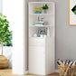 Corner Shelf Bookcase White Bookshelf with Doors for Home Office Clearhalo 'Bookcases' 'furn' 'furn_bookcases' 'Furniture' 'Office Furniture' 1200x1200_87f7dd32-66c1-4a86-806f-d635fd75fa55