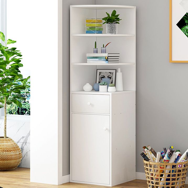 Corner Shelf Bookcase White Bookshelf with Doors for Home Office Clearhalo 'Bookcases' 'furn' 'furn_bookcases' 'Furniture' 'Office Furniture' 1200x1200_87f7dd32-66c1-4a86-806f-d635fd75fa55
