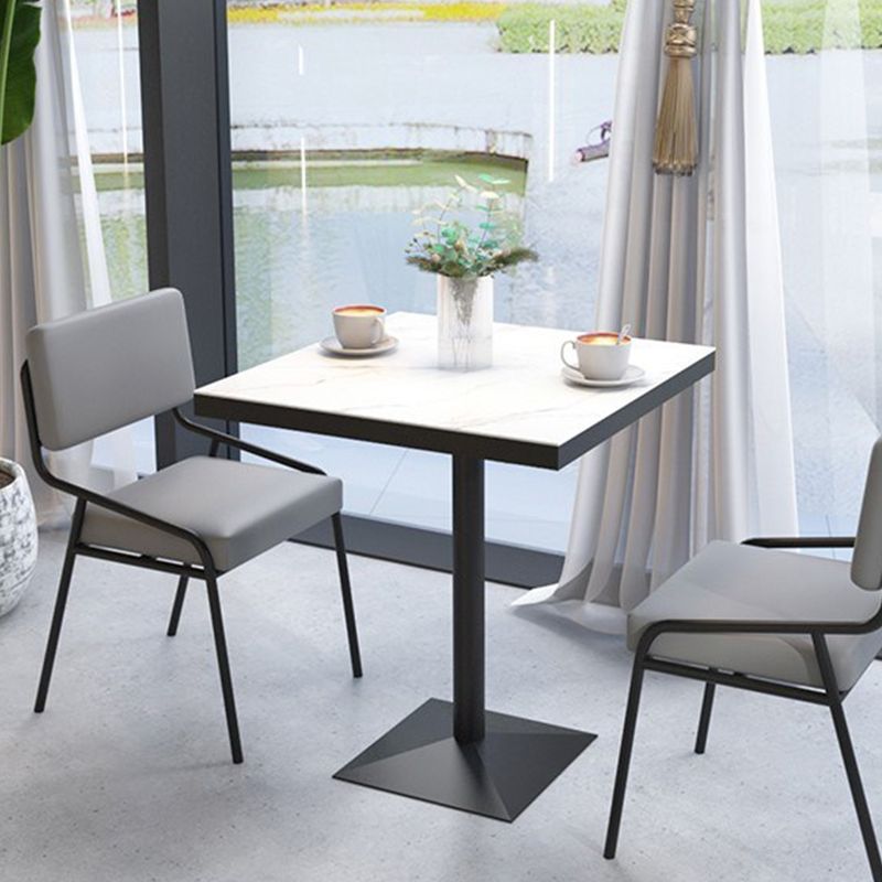 Sintered Stone Dining Table Industrial Square Dining Table with Metal Base Clearhalo 'Dining Tables & Seating' 'Dining Tables' 'dining_table' 'furn' 'furn_dining_table' 'Furniture' 'Kitchen & Dining Furniture' 1200x1200_87f8b782-d7b3-4650-818e-34ef0b9fde31