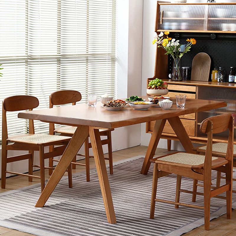 Brown 4 Legs Dining Room Dinner Kitchen Table Modern Dining Room Table Clearhalo 'Dining Tables & Seating' 'Dining Tables' 'dining_table' 'furn' 'furn_dining_table' 'Furniture' 'Kitchen & Dining Furniture' 1200x1200_87f9d6f1-4b55-455e-92d9-4e82f84b445f