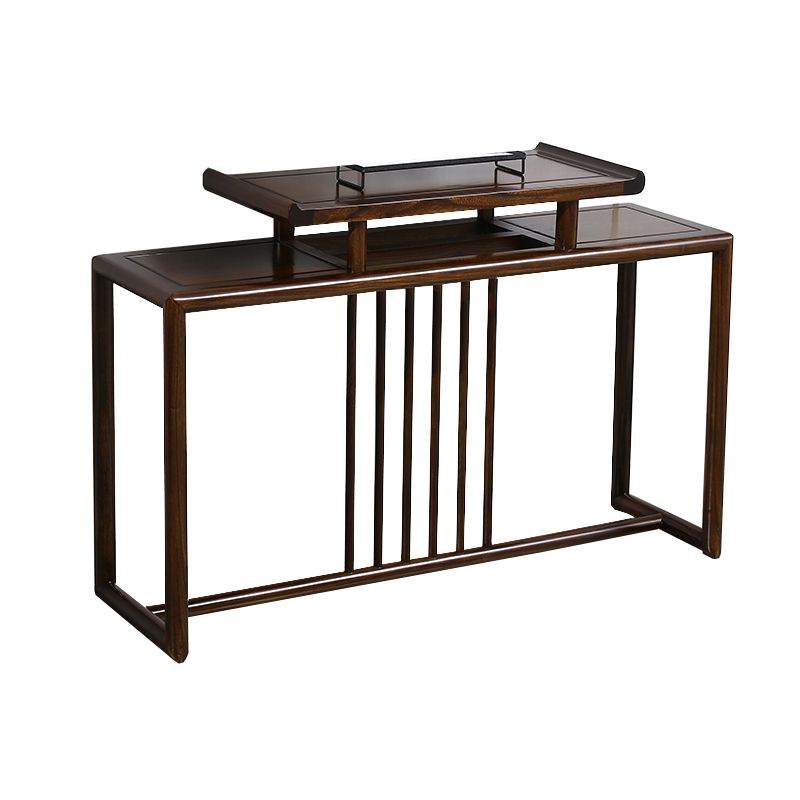 Rectangle Contemporary Console Table Dark Brown Elm Console Sofa Table