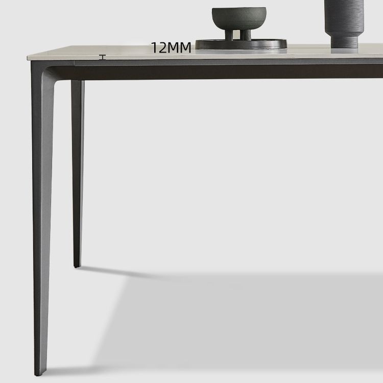 Contemporary Sintered Stone Dining Sets with Rectangle Table and Metal 4 Legs Base Dining Furniture Clearhalo 'Dining Room Sets' 'Dining Tables & Seating' 'dining_room_set' 'furn' 'furn_dining_room_set' 'Furniture' 'furniture_dining_room_set' 'Kitchen & Dining Furniture' 'kitchen&dining_furn' 'kitchen' 1200x1200_87faaaa5-9b61-4e09-a89c-209795b43568