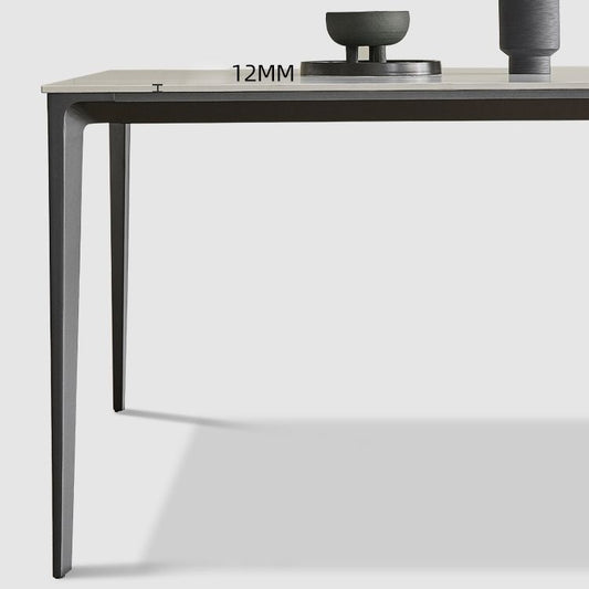 Contemporary Sintered Stone Dining Sets with Rectangle Table and Metal 4 Legs Base Dining Furniture Clearhalo 'Dining Room Sets' 'Dining Tables & Seating' 'dining_room_set' 'furn' 'furn_dining_room_set' 'Furniture' 'furniture_dining_room_set' 'Kitchen & Dining Furniture' 'kitchen&dining_furn' 'kitchen' 1200x1200_87faaaa5-9b61-4e09-a89c-209795b43568