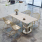Nordic 1/2/4/5 Pieces Dining Set Rectangle Stone Dining Table for Dining Room Clearhalo 'Dining Room Sets' 'Dining Tables & Seating' 'dining_room_set' 'furn' 'furn_dining_room_set' 'Furniture' 'Kitchen & Dining Furniture' 1200x1200_87fca56d-c011-4af3-875c-a6cd10a05873