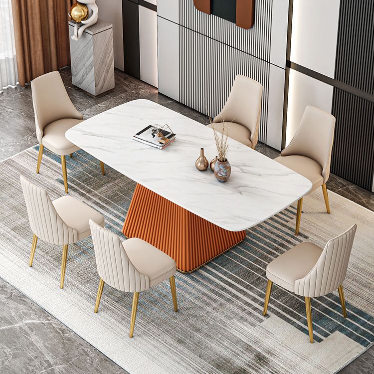 Sintered Stone Dining Table Traditional Luxury Dining Table with Pedestal Base Clearhalo 'Dining Tables & Seating' 'Dining Tables' 'dining_table' 'furn' 'furn_dining_table' 'Furniture' 'furniture_dining_table' 'Kitchen & Dining Furniture' 'kitchen' 'kitchen_dining_table' 1200x1200_87fe9053-9de5-449c-a76b-4215116e9625