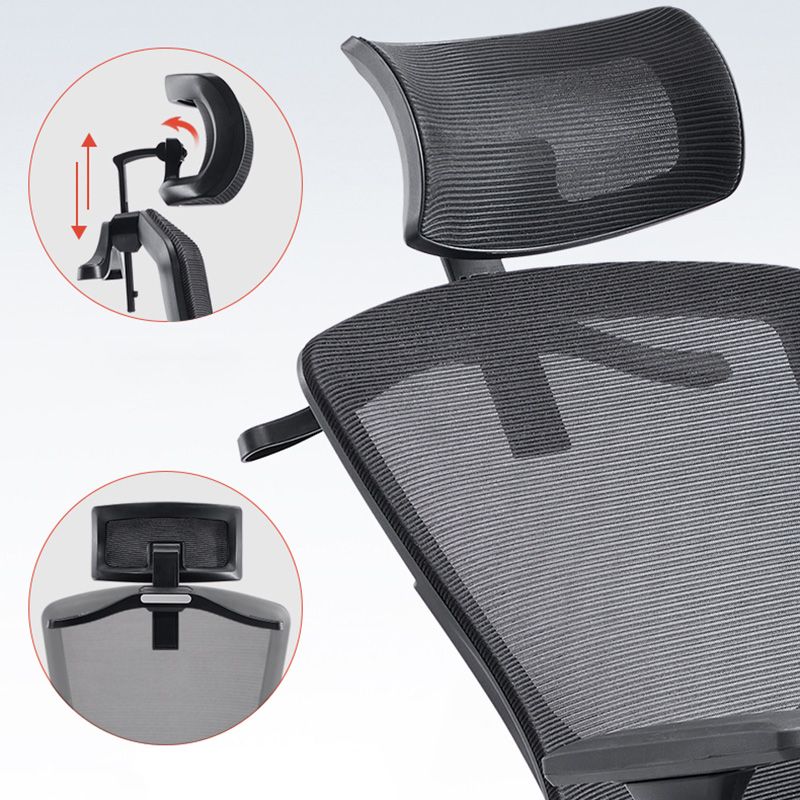 Mid Back Bureau Stoel Roteerbare zwarte gaas bureaustoel met wielen