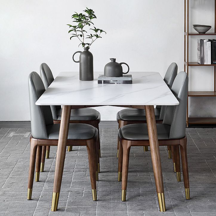 Modern Dining Room Set Rectangle Sintered Stone with 4 Legs Base Formal Kitchen Table Set Clearhalo 'Dining Room Sets' 'Dining Tables & Seating' 'dining_room_set' 'furn' 'furn_dining_room_set' 'Furniture' 'furniture_dining_room_set' 'Kitchen & Dining Furniture' 'kitchen&dining_furn' 'kitchen' 1200x1200_87ff625d-771f-45ee-a2b1-d50bd7d88f0f