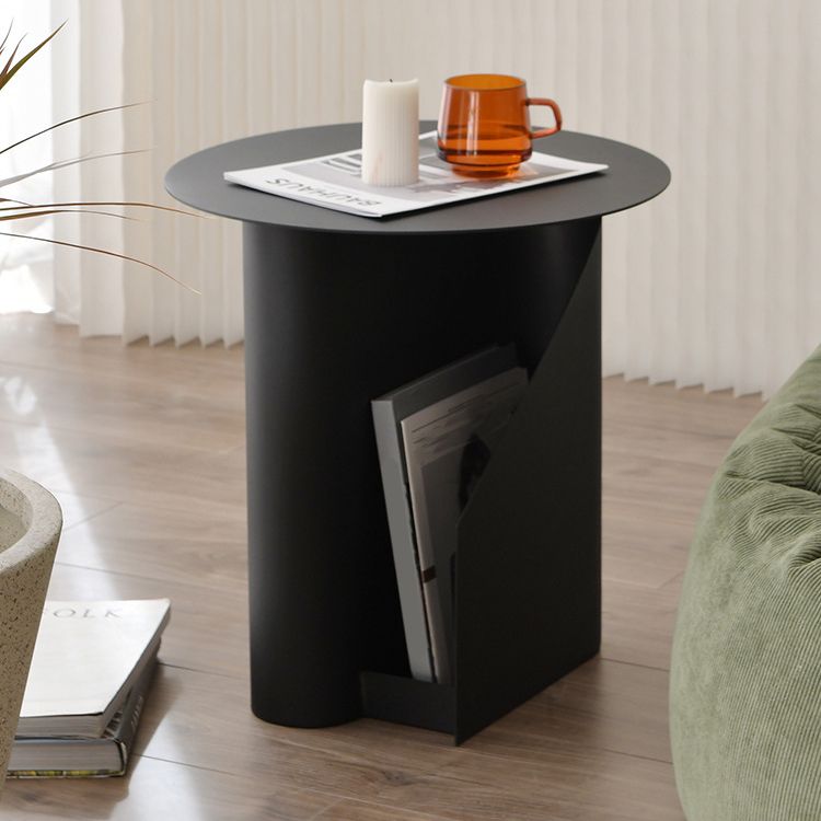 コンテンポラリーラウンドエンド表18.5 "背の高いメタルペデスタルサイドテーブル