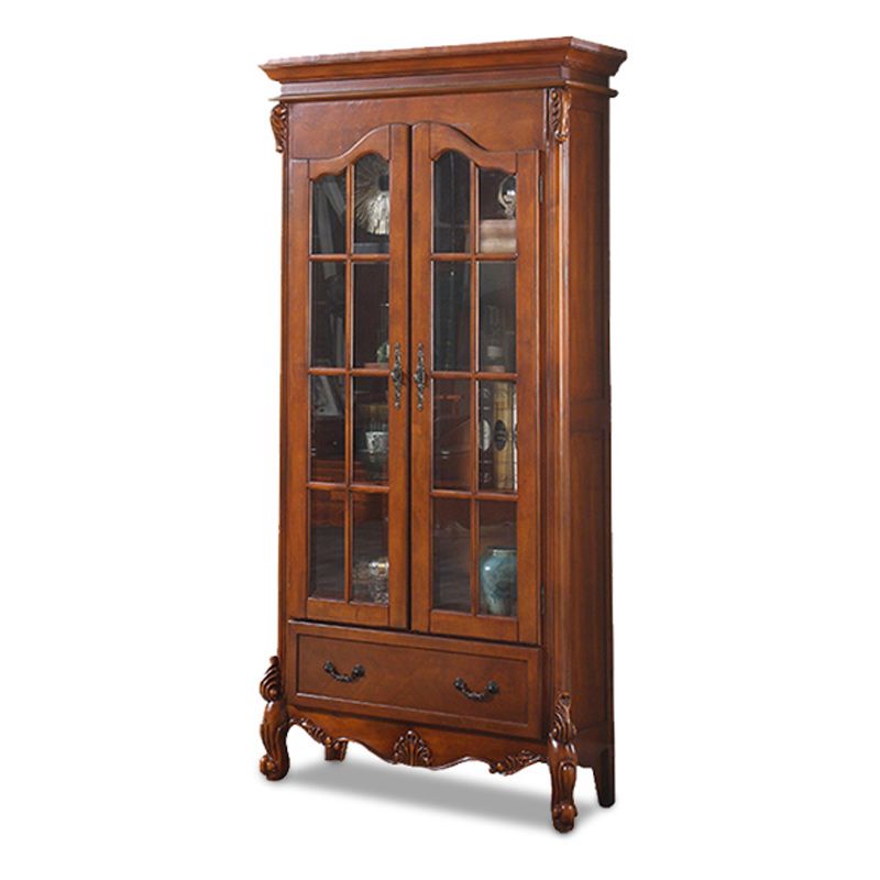 Traditional Birch Display Stand Glass Doors Standard Display Cabinet for Living Room Clearhalo 'Display & China Cabinets' 'display_china_cabinets' 'furn' 'furn_display_china_cabinets' 'Furniture' 'Kitchen & Dining Furniture' 1200x1200_8801653b-bdc0-4b90-be5b-fc52e17b1b43