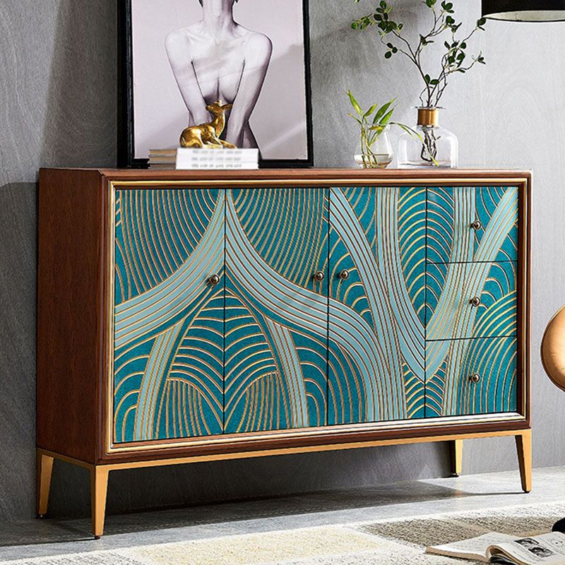 Luxurious Buffet Table Gold Frame Multi Drawer Dining Table for Living Room Clearhalo 'buffet_sideboard' 'Buffets & Sideboards' 'Furniture' 'furniture_buffet_sideboard' 'Kitchen & Dining Furniture' 1200x1200_88034567-11d7-4629-a59c-f8a95301f852