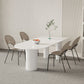 Contemporary White Color Faux Marble Dinner Table with 3 Legs Clearhalo 'Dining Tables & Seating' 'Dining Tables' 'dining_table' 'furn' 'furn_dining_table' 'Furniture' 'Kitchen & Dining Furniture' 1200x1200_880404b3-49cd-4397-a231-59a54c318f16