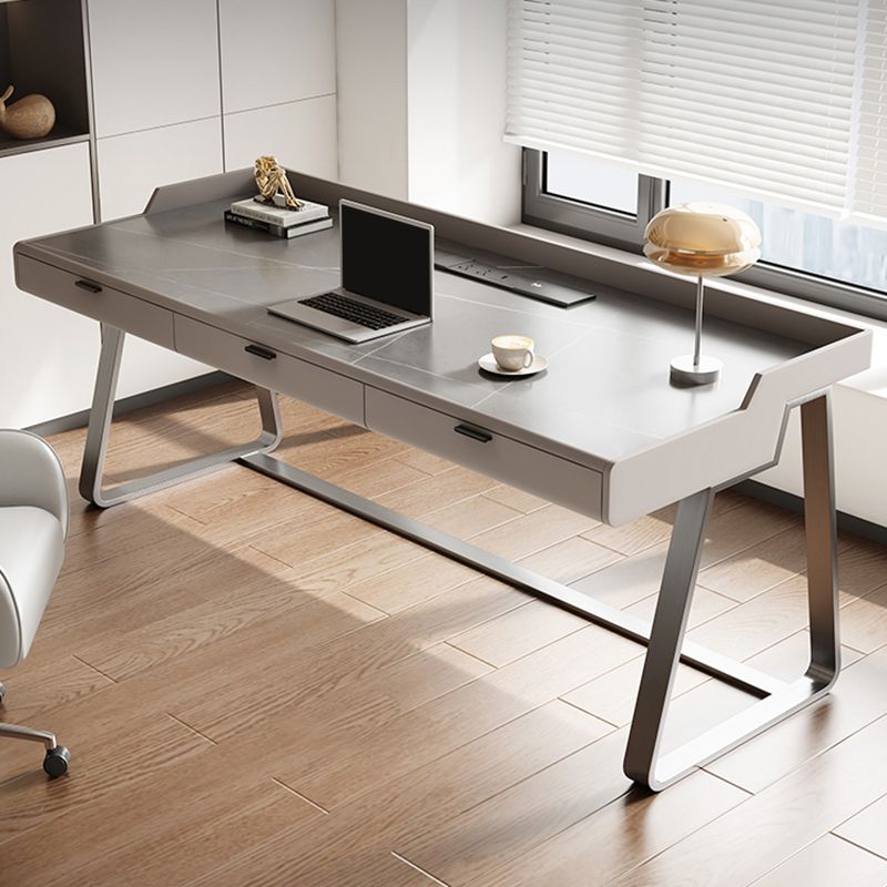 Rectangle Stone Top Office Desk Metal Base Industrial Writing Desk for Office Clearhalo 'furn' 'furn_office_desk' 'Furniture' 'Office Desks' 'Office Furniture' 'office_desk' 1200x1200_8804bb76-c3e5-49c6-a4c8-748f14ee3845