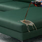 Square Arm Sectionals,137.8" L, Pillowed Back Faux Leather Cushions Sectional in Green