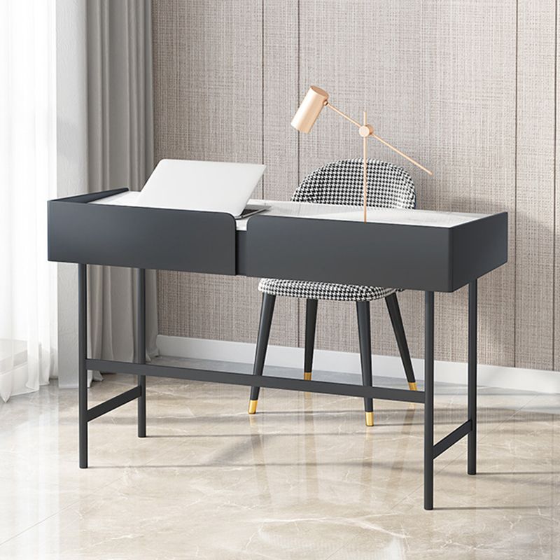 Scrivania rettangolare in pietra moderna 29,53 "scrivania alta con 2 cassetti