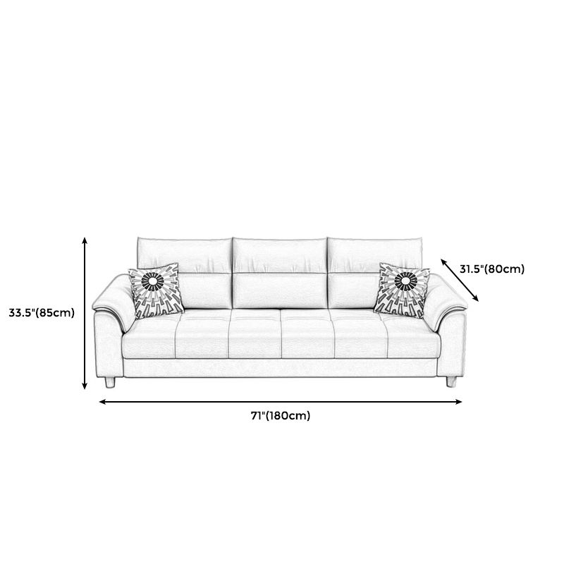 Beige Contemporary Biscuit Back Sofa 33.46"High Pillow Top Arm Sofa Clearhalo 'furn' 'furn_sofas' 'Furniture' 'furniture_sofas' 'Living Room Furniture' 'Sofa' 'sofas' 1200x1200_88069ee1-4dc3-42af-b9d3-d4fc9e13db51