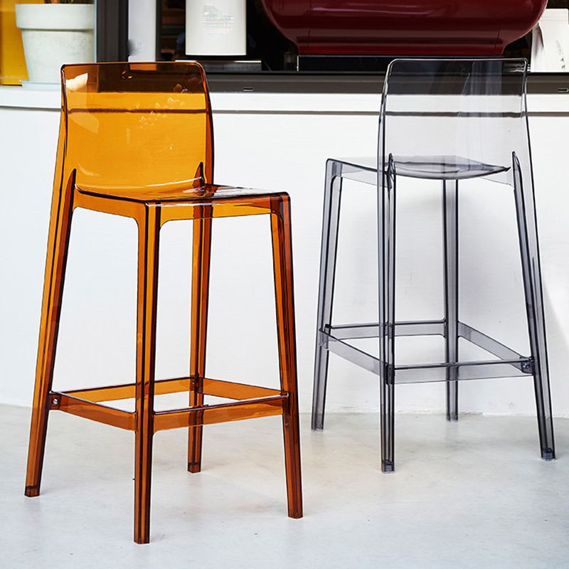 Scandinavian Armless Bar Stool Acrylic Low Back Counter Stool Clearhalo 'Bar Furniture' 'Bar Stools' 'bar_stools' 'furn' 'furn_bar_stools' 'Furniture' 'Kitchen & Dining Furniture' 1200x1200_88070216-16e6-48a7-8cbb-65c0d3d1972c