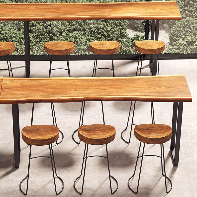 Pine Wood Bar Table Brown Industrial Bar Dining Table with Sled Base Clearhalo 'Bar Furniture' 'Bar Tables' 'bar_tables' 'furn' 'furn_bar_tables' 'Furniture' 'furniture_bar_tables' 'Kitchen & Dining Furniture' 1200x1200_88074531-b6f9-47c4-b826-33688b79fd64