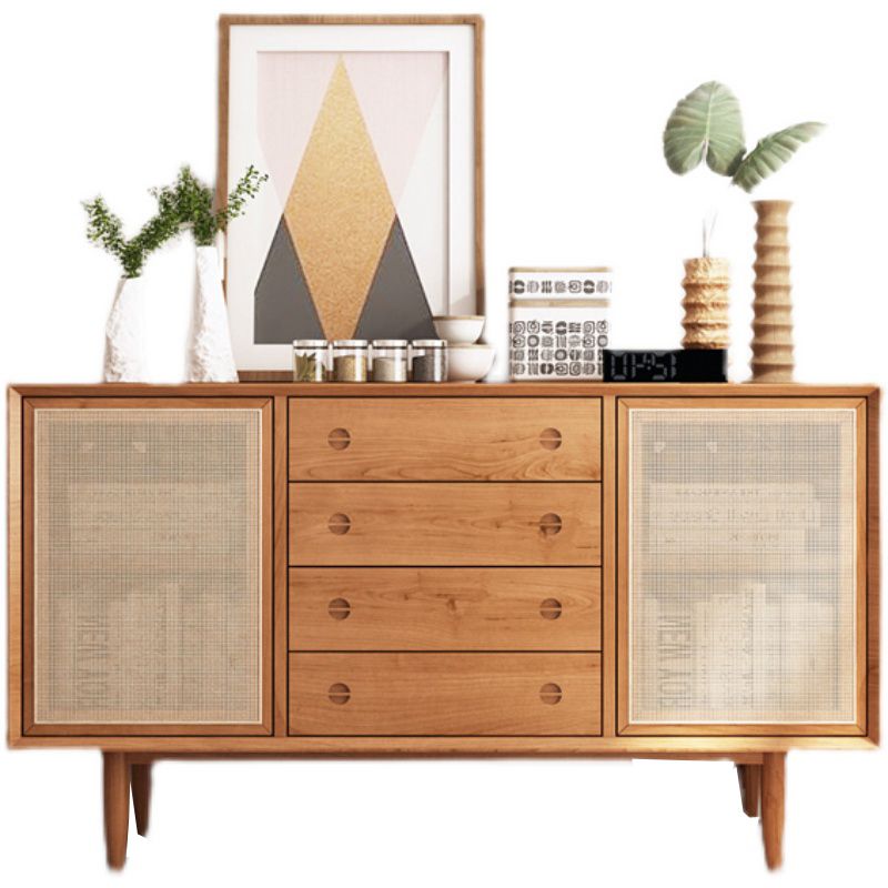 Modern de 4 cajones aparar en pino soporte de buffet de madera maciza para sala de estar