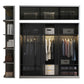 Contemporary Wood and Tempered Glass Wardrobe Freestanding Wardrobe Armoire without Light Clearhalo 'Armoires & Wardrobes' 'armoires_wardrobes' 'Bedroom Furniture' 'furn' 'furn_armoires_wardrobes' 'Furniture' 1200x1200_880992a8-c30a-48be-bd30-a130d34d41e1